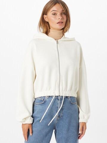 ONLY Zip-Up Hoodie 'SCARLETT' in White: front