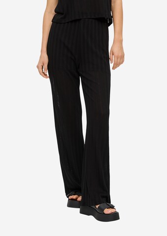 QS Wide leg Pants in Black: front