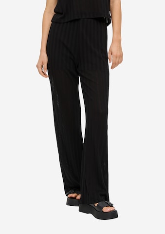 Wide Leg Pantalon QS en noir : devant