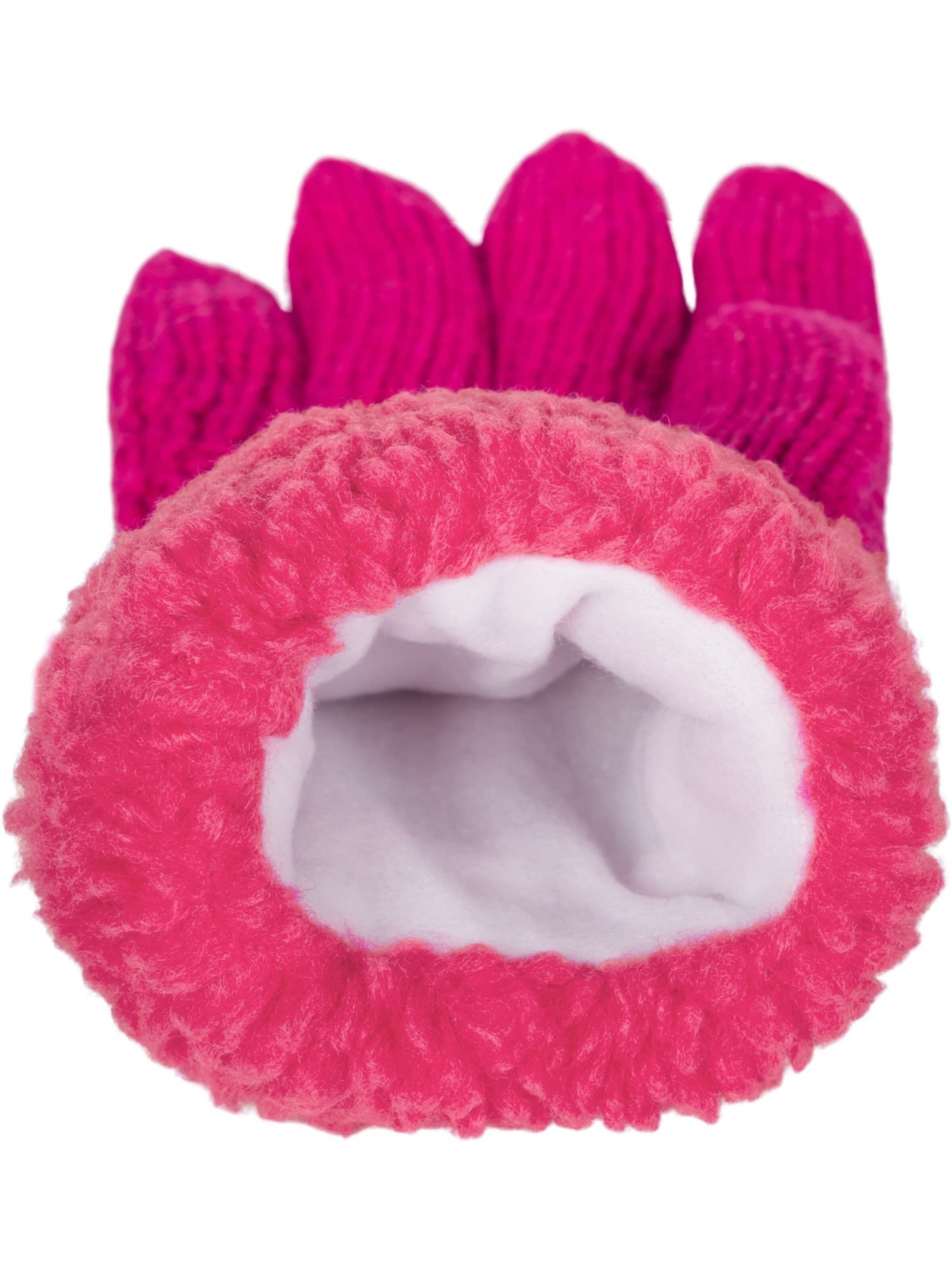 styleBREAKER Fingerhandschuhe 'Strickhandschuhe mit Perlmuster und Fleece'‌‌‌‌‌ in Pink