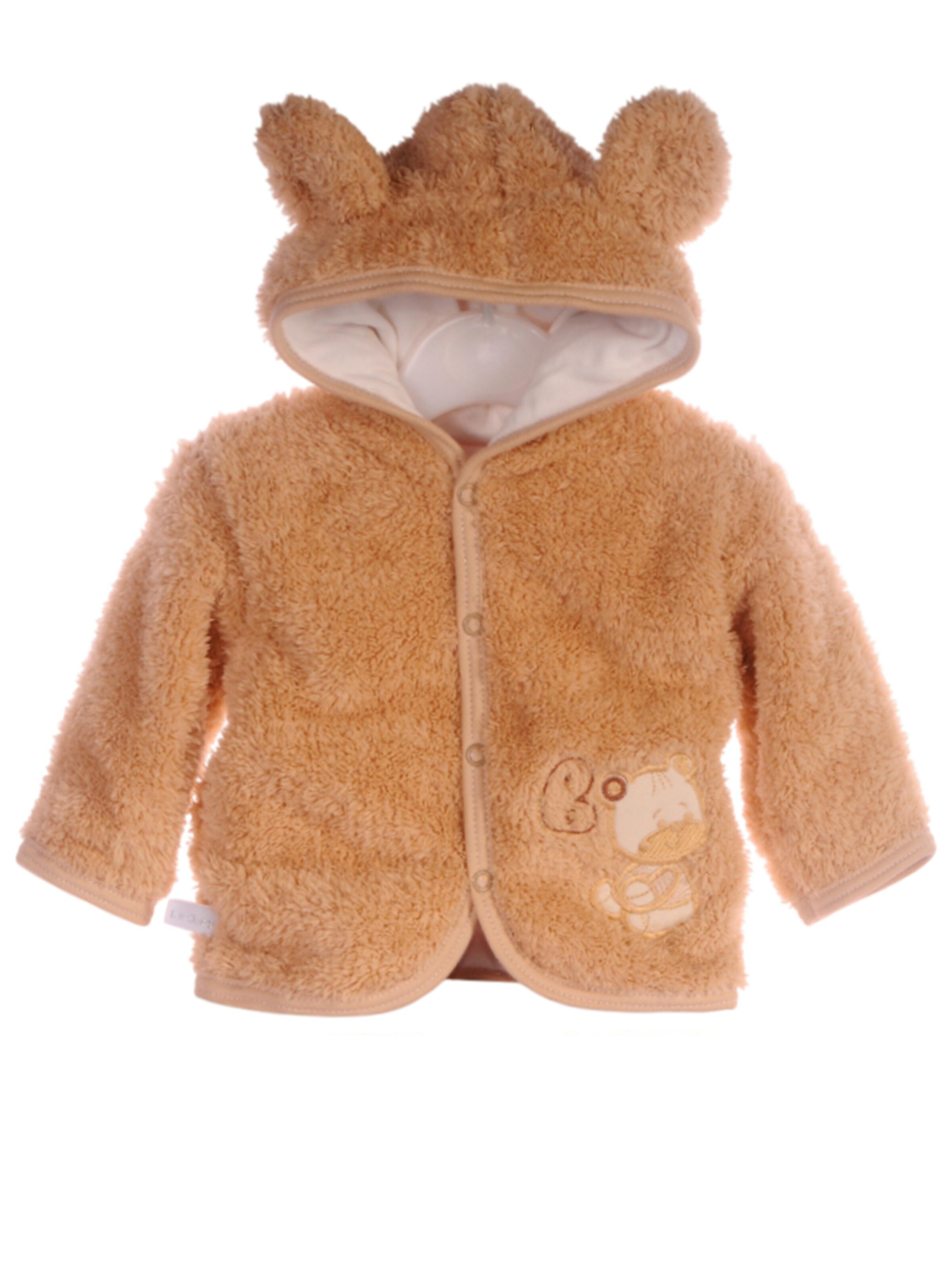 La Bortini Zip-Up Hoodie in Brown: front