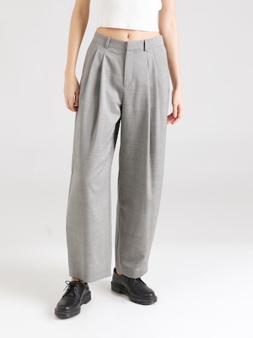 DRYKORN Loose fit Pleat-Front Pants 'INK' in Grey: front