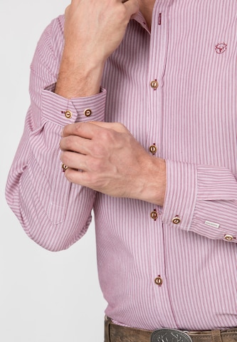 STOCKERPOINT Regular fit Traditional button up shirt 'Frederik' in Red