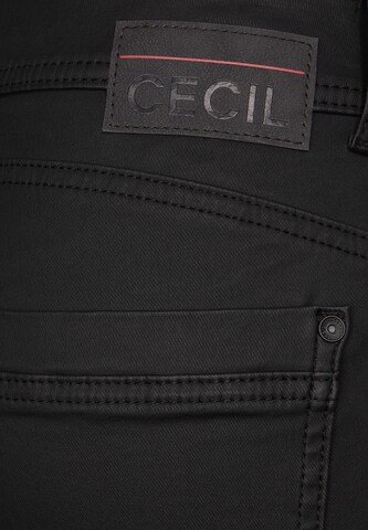 CECIL Slimfit Broek 'Toronto' in Zwart