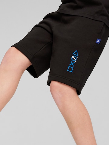 PUMA Regular Trousers 'PUMA X PLAYSTATION' in Black: front