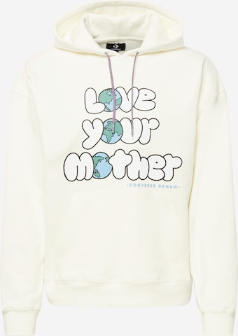 CONVERSE Sweatshirt 'LOVE YOUR MOTHER' in White: front