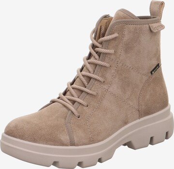 Legero Lace-Up Ankle Boots in Beige: front