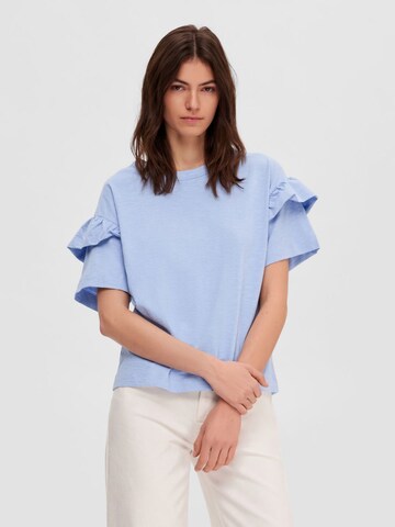 T-shirt 'Rylie' SELECTED FEMME en bleu : devant