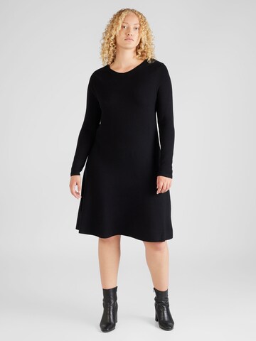 Vero Moda Curve Πλεκτό φόρεμα 'NANCY' σε μαύρο: μπροστά