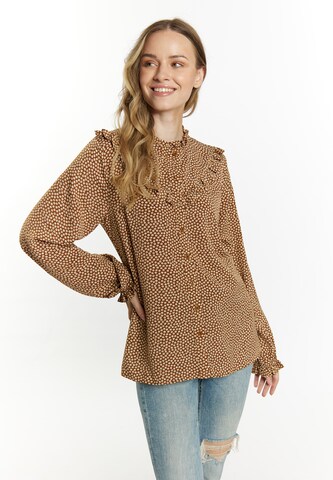 DreiMaster Vintage Blouse 'Imane' in Bruin: voorkant