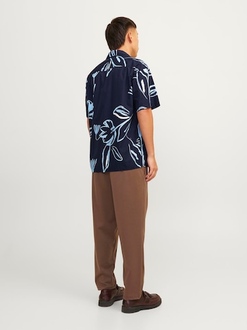 JACK & JONES Comfort fit Button Up Shirt 'Palma Resort' in Blue