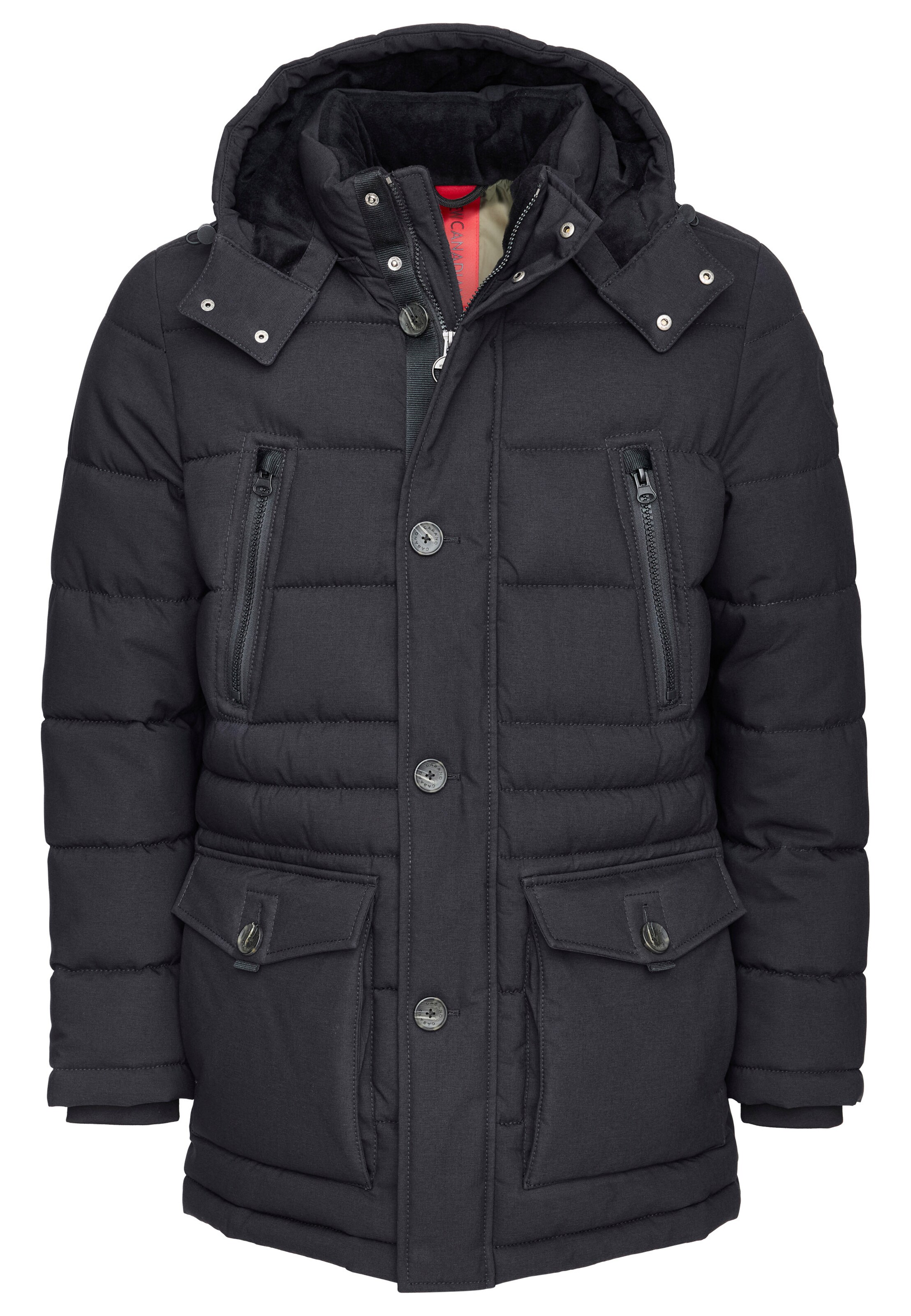 NEW CANADIAN Winterparka in Schwarz: Vorderseite