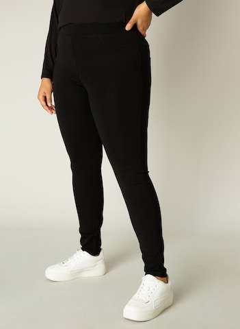 BASE LEVEL CURVY Skinny Leggings 'Arnika' in Schwarz: predná strana