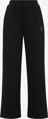 Wide Leg Pantalon Plein Sport en noir : devant