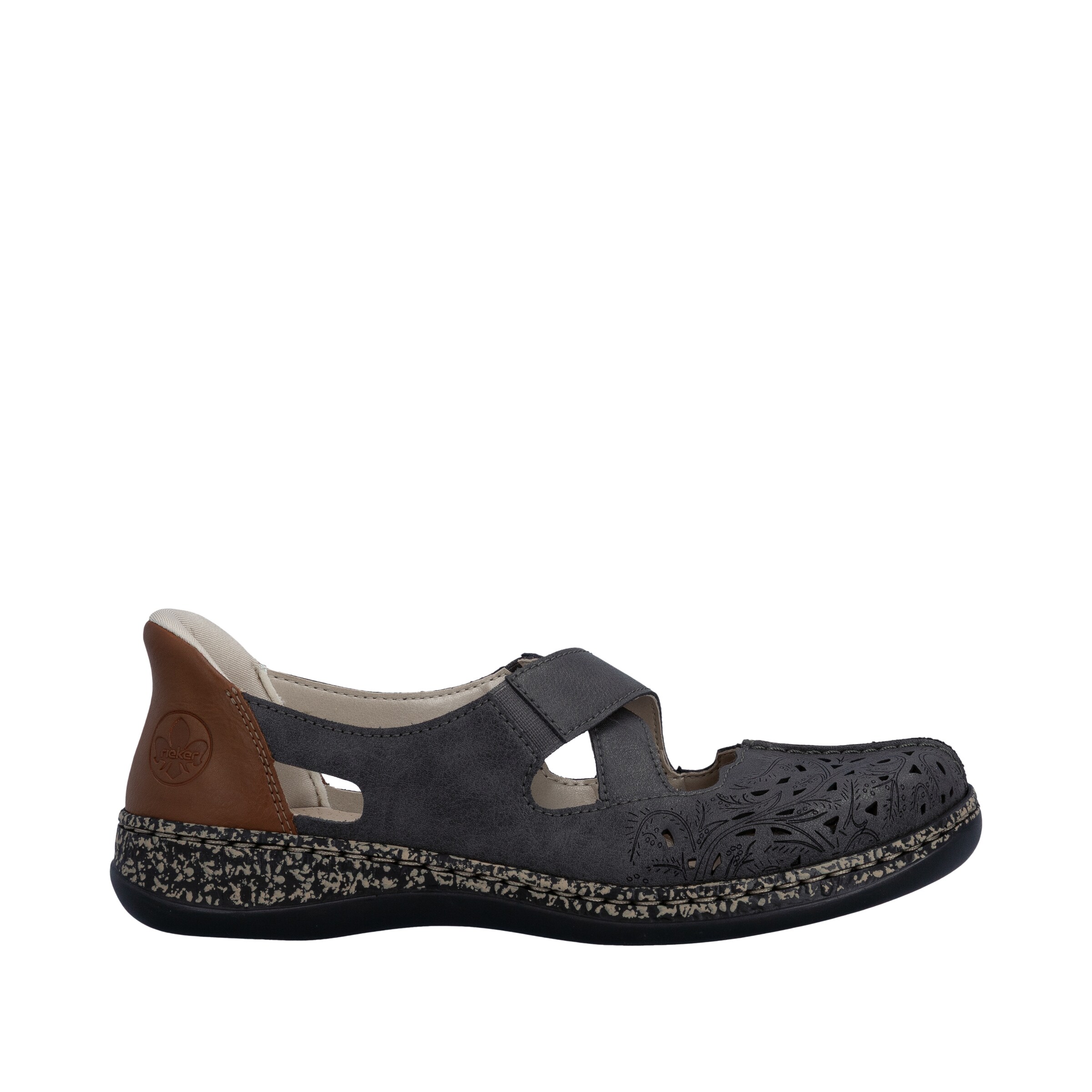 Ballerines à lanières Rieker en gris