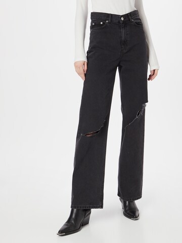 Dr. Denim Wide leg Jeans 'Echo' in Zwart: voorkant