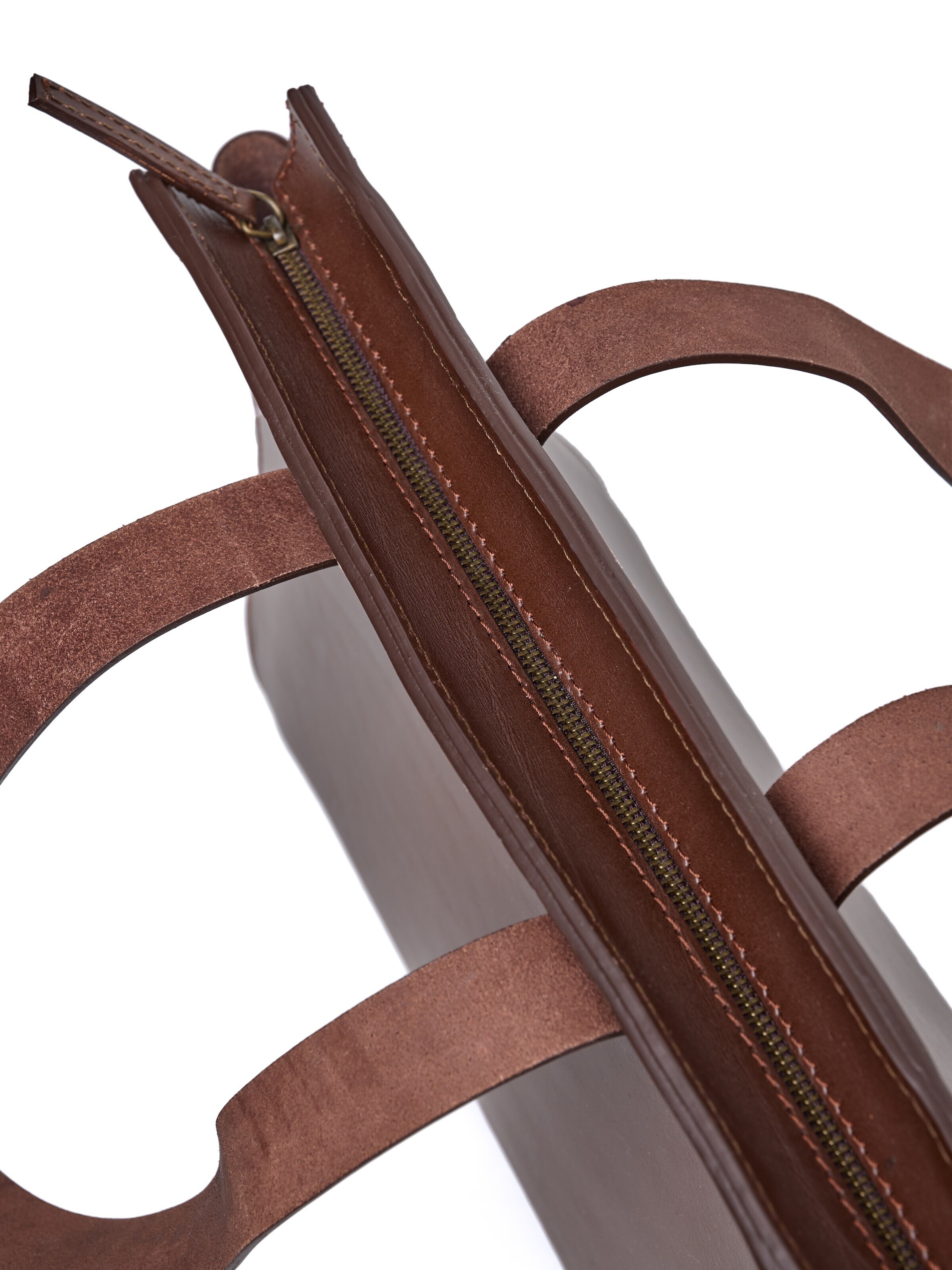 Shopper 'Leather Tote Dark Brown Aspen Collection' di THE DUST COMPANY in marrone