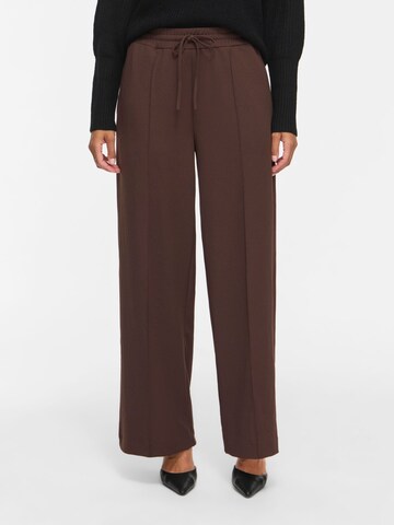 VILA Wide leg Pants 'VIClua' in Brown