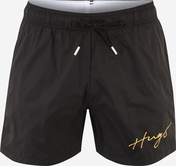 HUGO Plavecké šortky 'Paol' – černá: přední strana