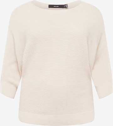 Vero Moda Curve Trui 'TUGALEX' in Beige: voorkant