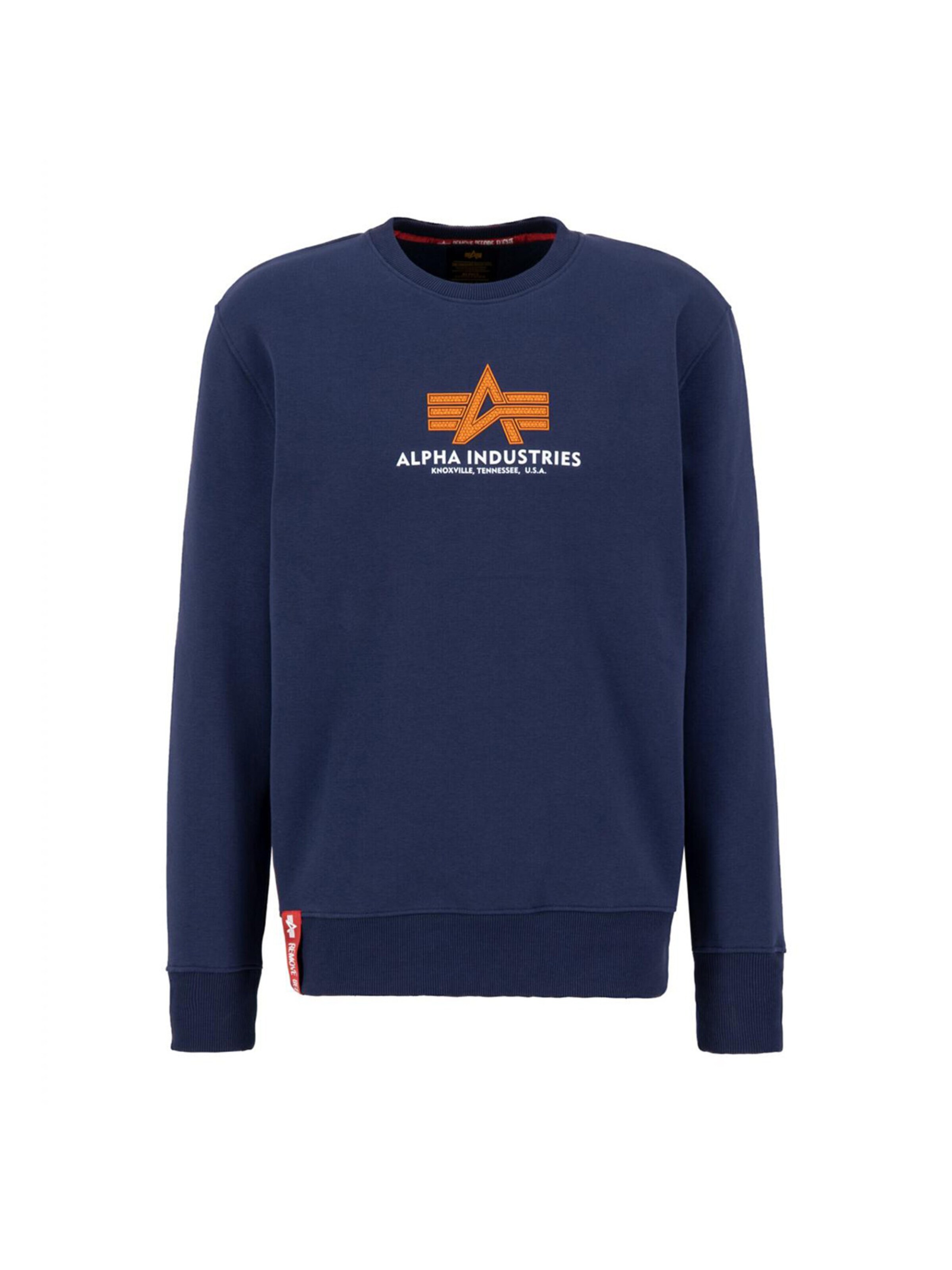 ALPHA INDUSTRIES Sweatshirt 'Basic Rubber'‌‌‌‌ in Blau: Vorderseite