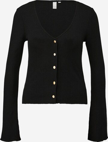 QS Knit Cardigan in Black: front