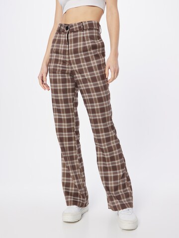 Nasty Gal Boot cut Trousers in Brown: front