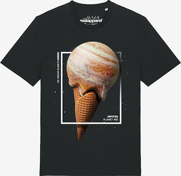 Watapparel Shirt 'Jupiter Planet' in Zwart: voorkant