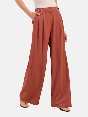 Friends Like These Широкий Брюки со складками в Коричневый: спереди