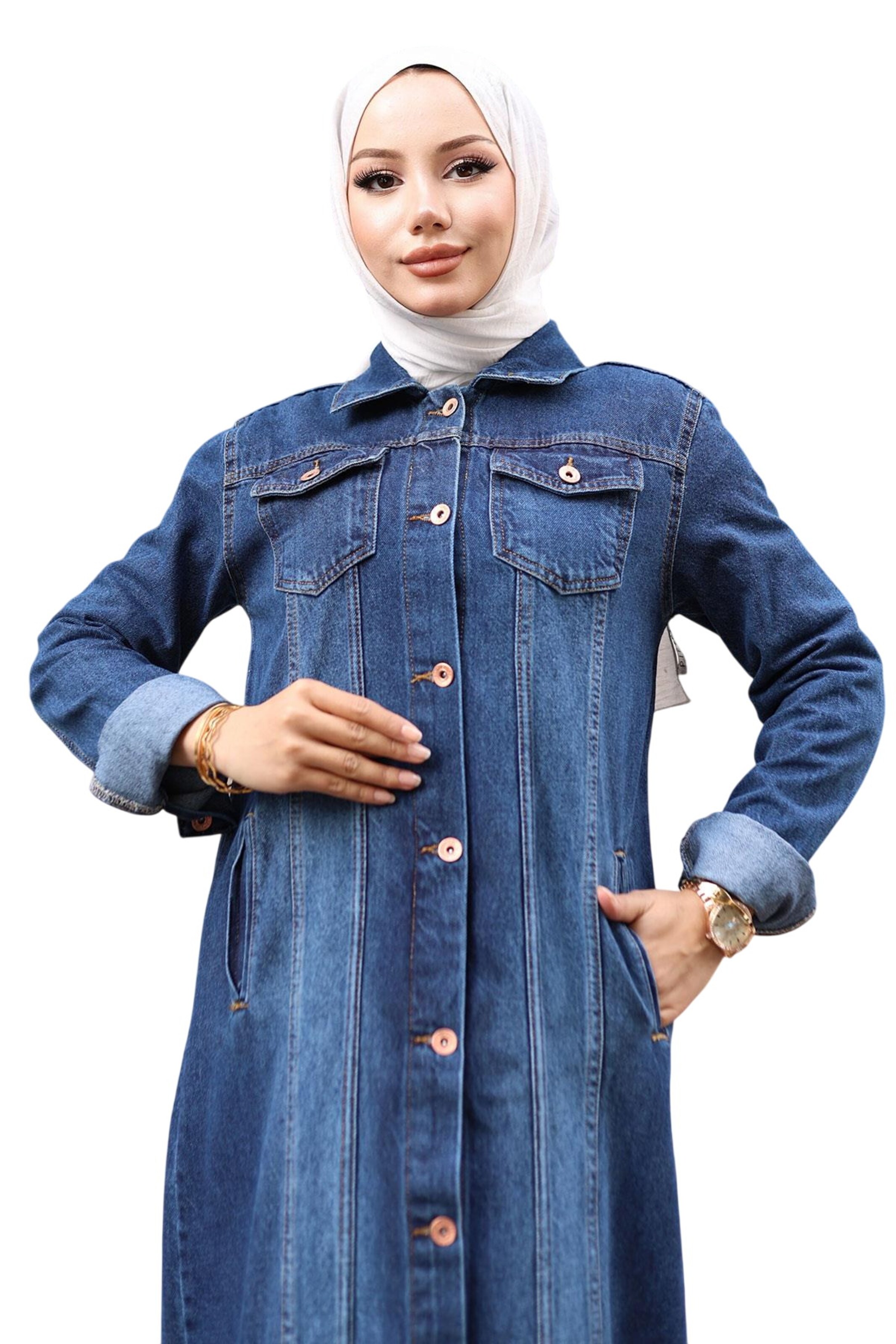 MODAMIHRAM Blousejurk 'Abaya' in Blauw