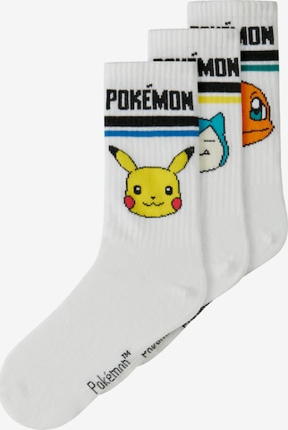 balta NAME IT Kojinės 'NKMJEFFORD POKEMON': priekis
