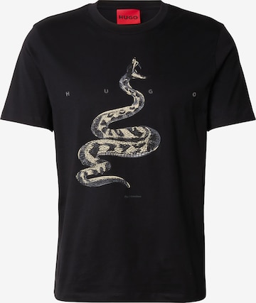 Tricou 'Discorb' de la HUGO pe negru: față