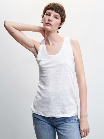 MANGO Top 'LINA' in Wit: voorkant