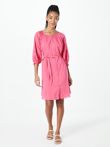 Flowers for Friends Shirt Dress in Pink: front