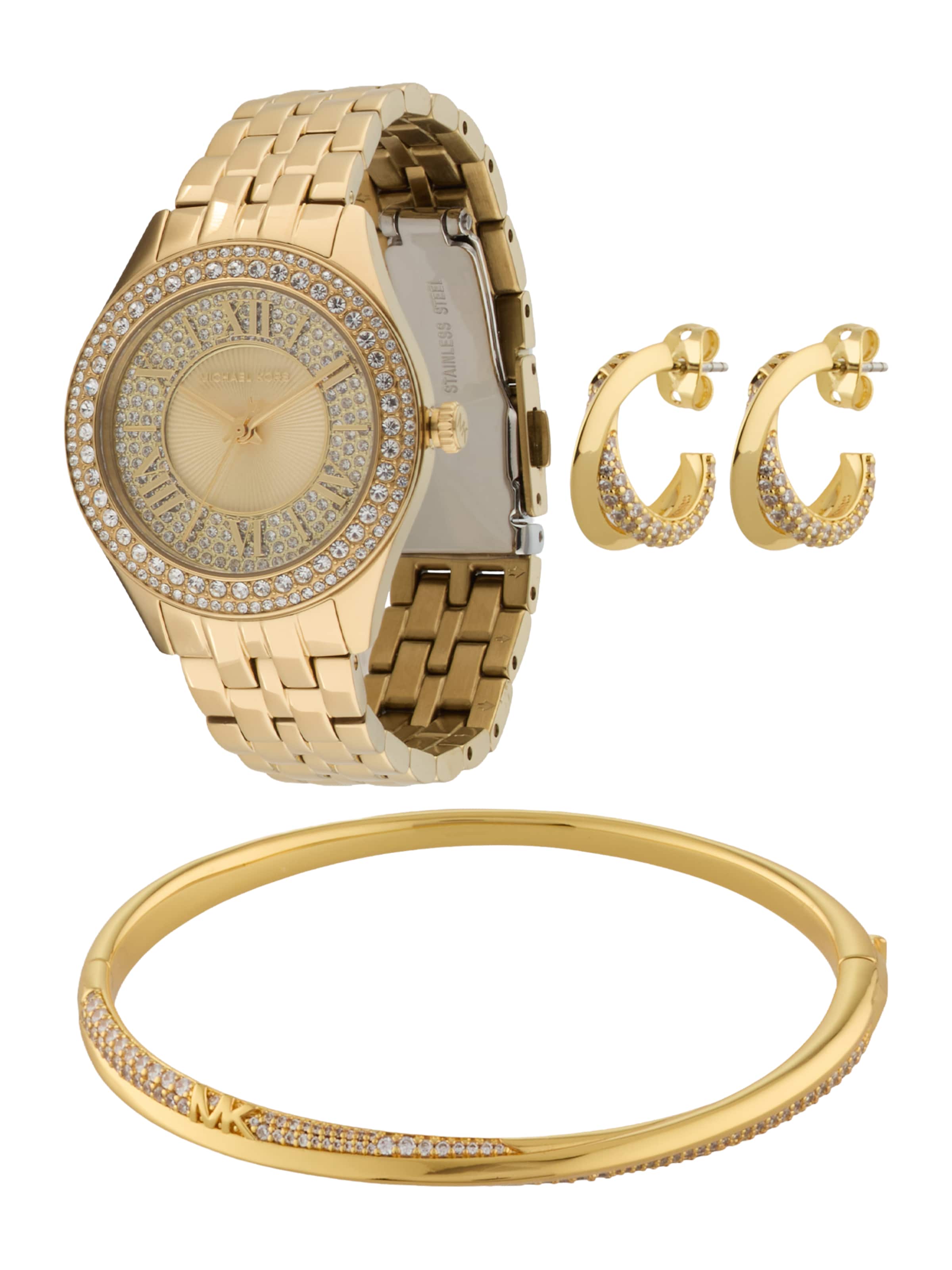 MICHAEL Michael Kors Комплект бижута 'MINI HARLOWE' в злато / Прозрачно, Преглед на продукта
