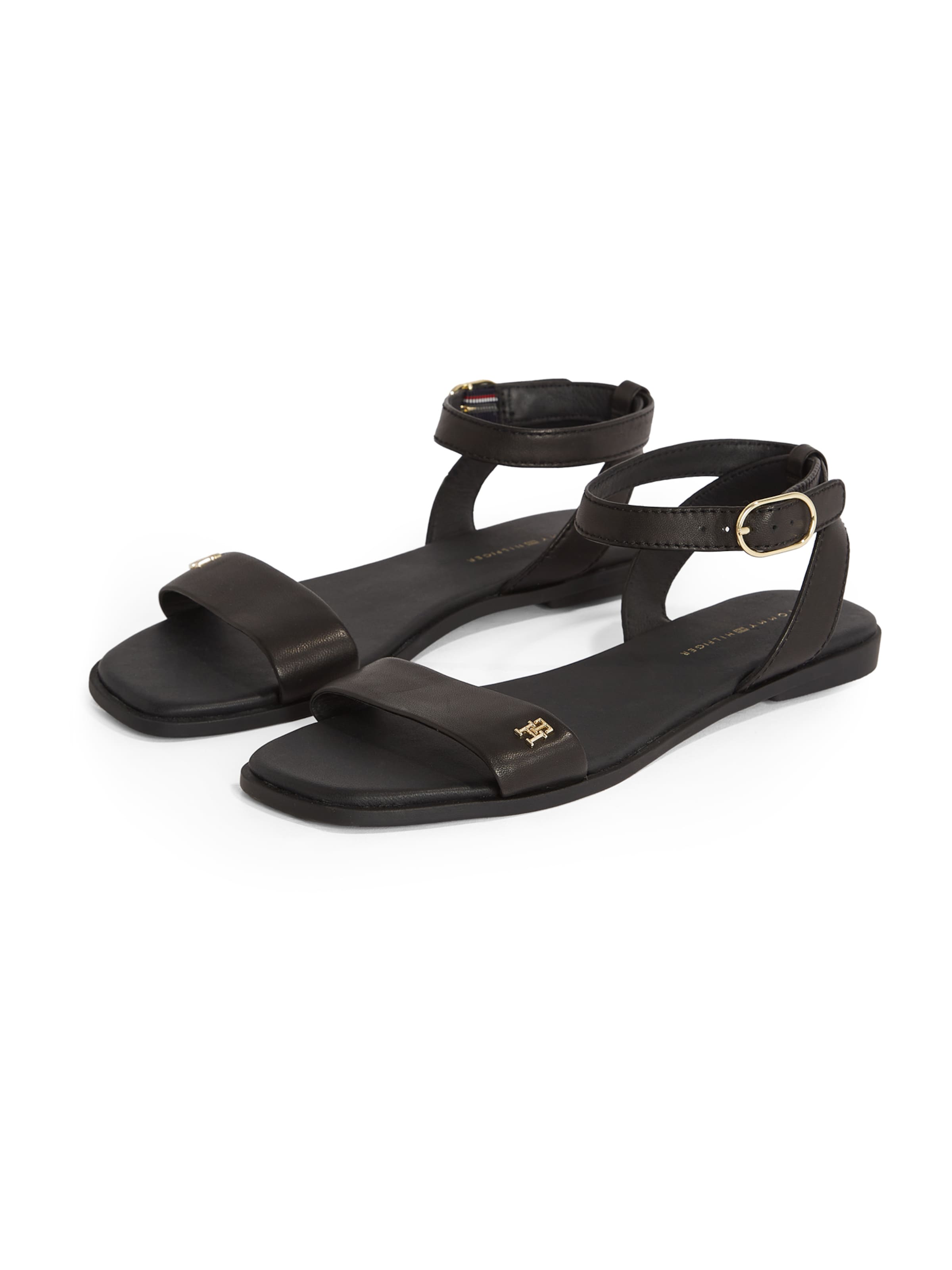 Sandale cu baretă de la TOMMY HILFIGER pe negru