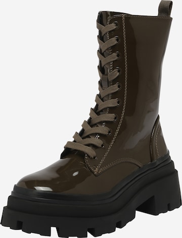 River Island - Bota com atacadores em verde: frente