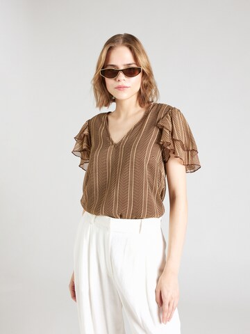 VILA - Blusa 'NORA' em castanho: frente