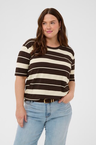 KAFFE CURVE Blouse in Brown: front