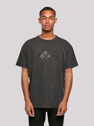 F4NT4STIC Shirt 'Mountain Berg' in Zwart: voorkant