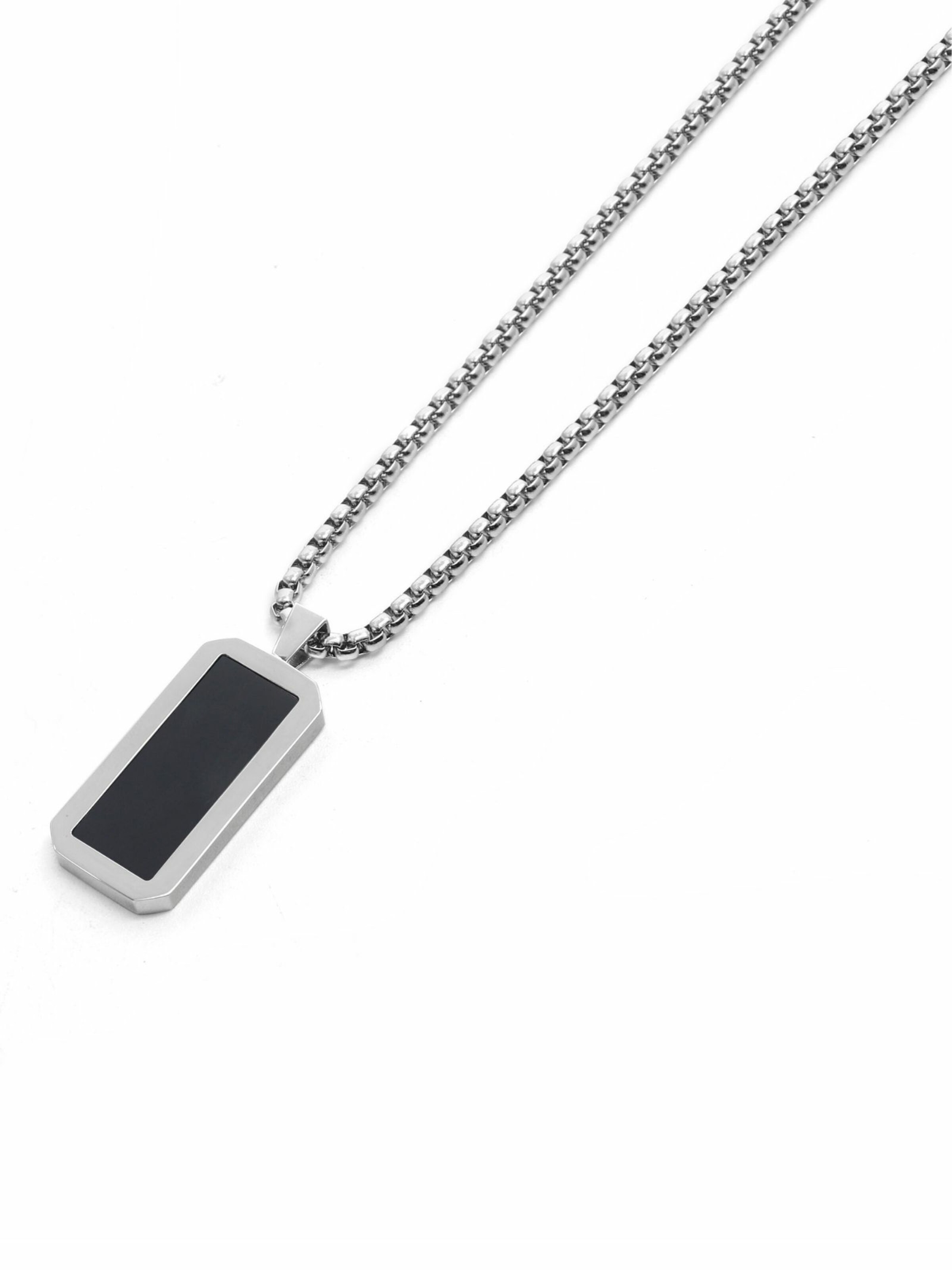 GT Collection Ketting 'Rectangle Pendant' in Zwart