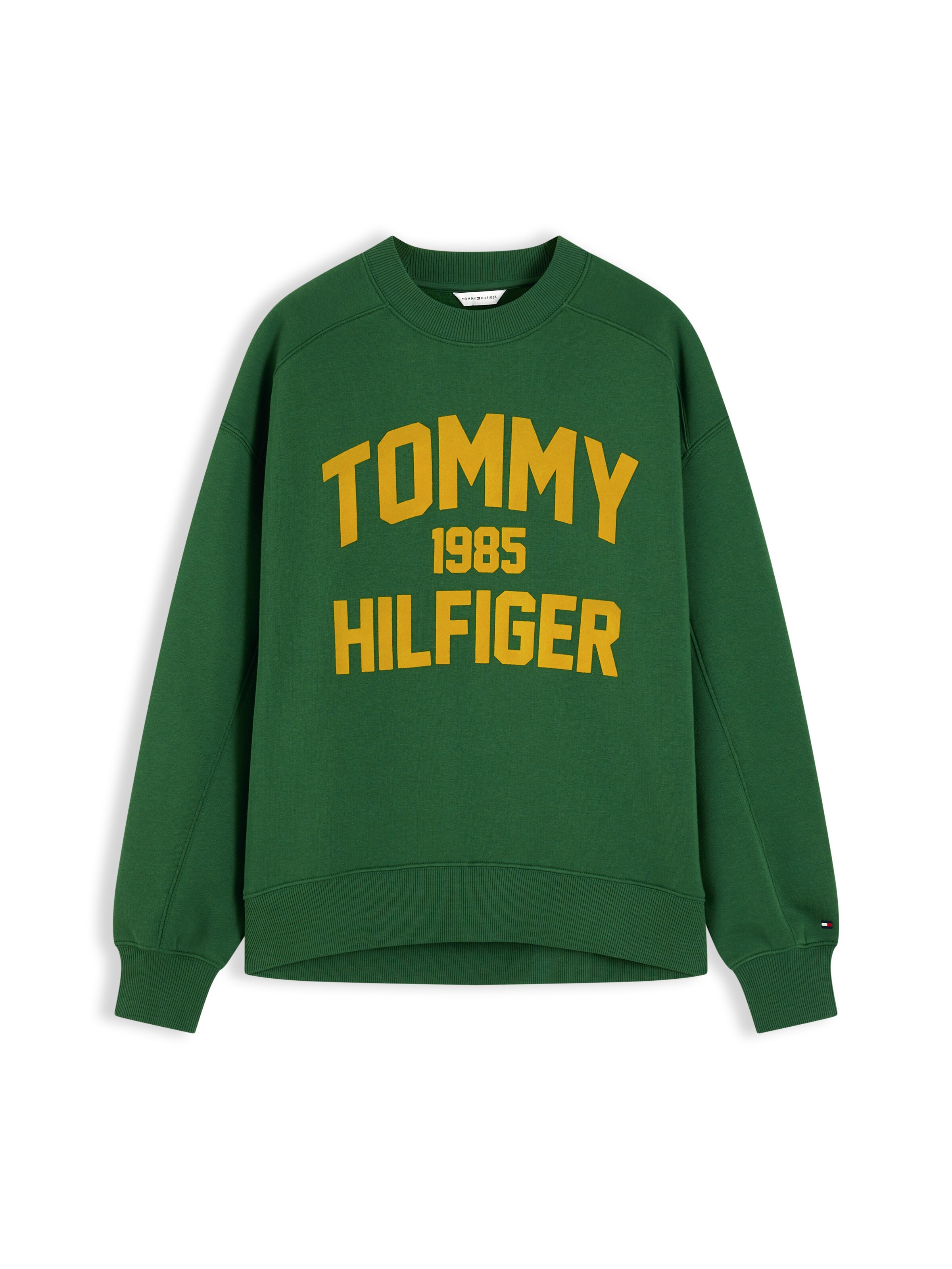 žalia TOMMY HILFIGER Megztinis be užsegimo 'VARSITY': priekis