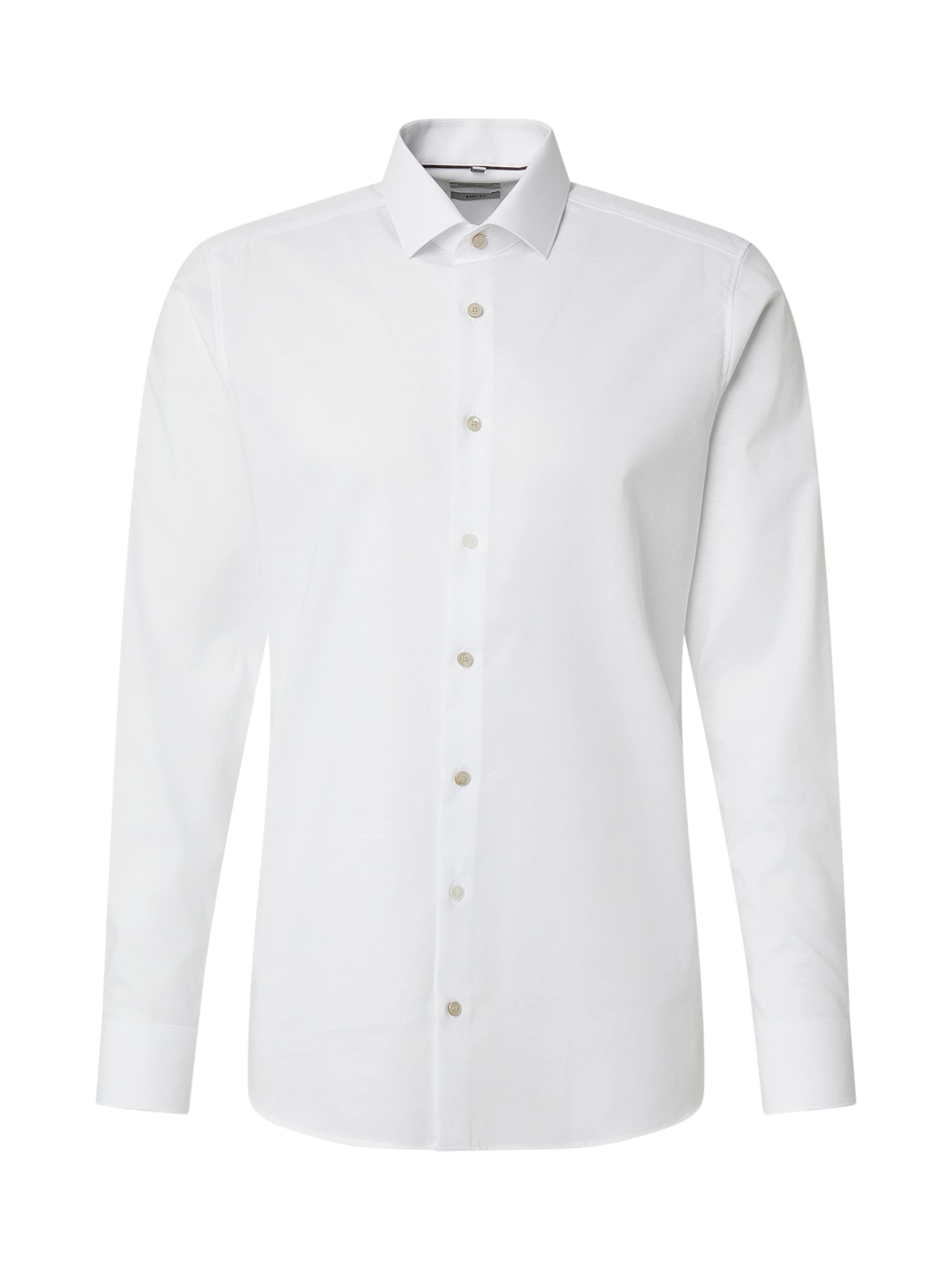 OLYMP - Slim Fit Camisa clássica 'Level 5' em branco: frente