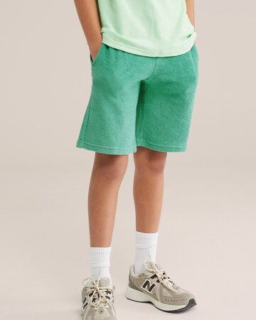 WE Fashion Štandardný strih Nohavice - Zelená: predná strana