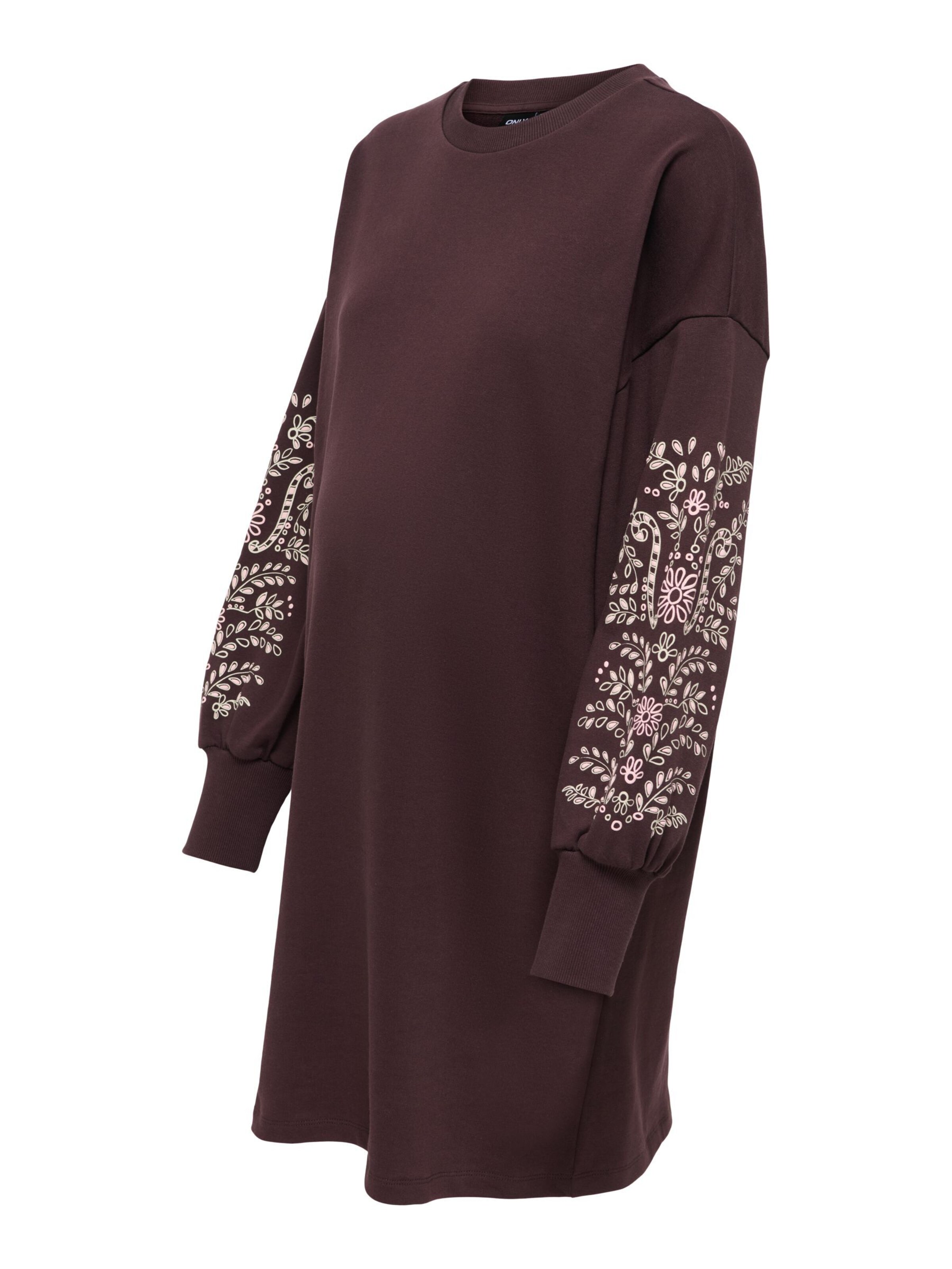 Only Maternity Robe 'OLMAlexa' en chocolat / rose / blanc, Vue avec produit