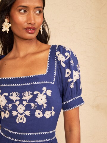 love & roses - Vestido en azul