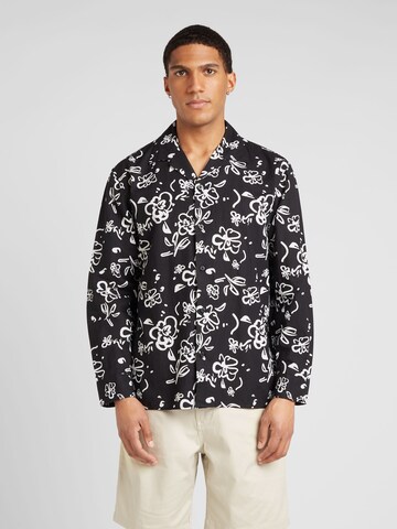 SELECTED HOMME Regular fit Button Up Shirt in Black: front