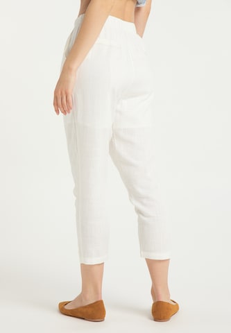Usha Regular Pleat-Front Pants in White