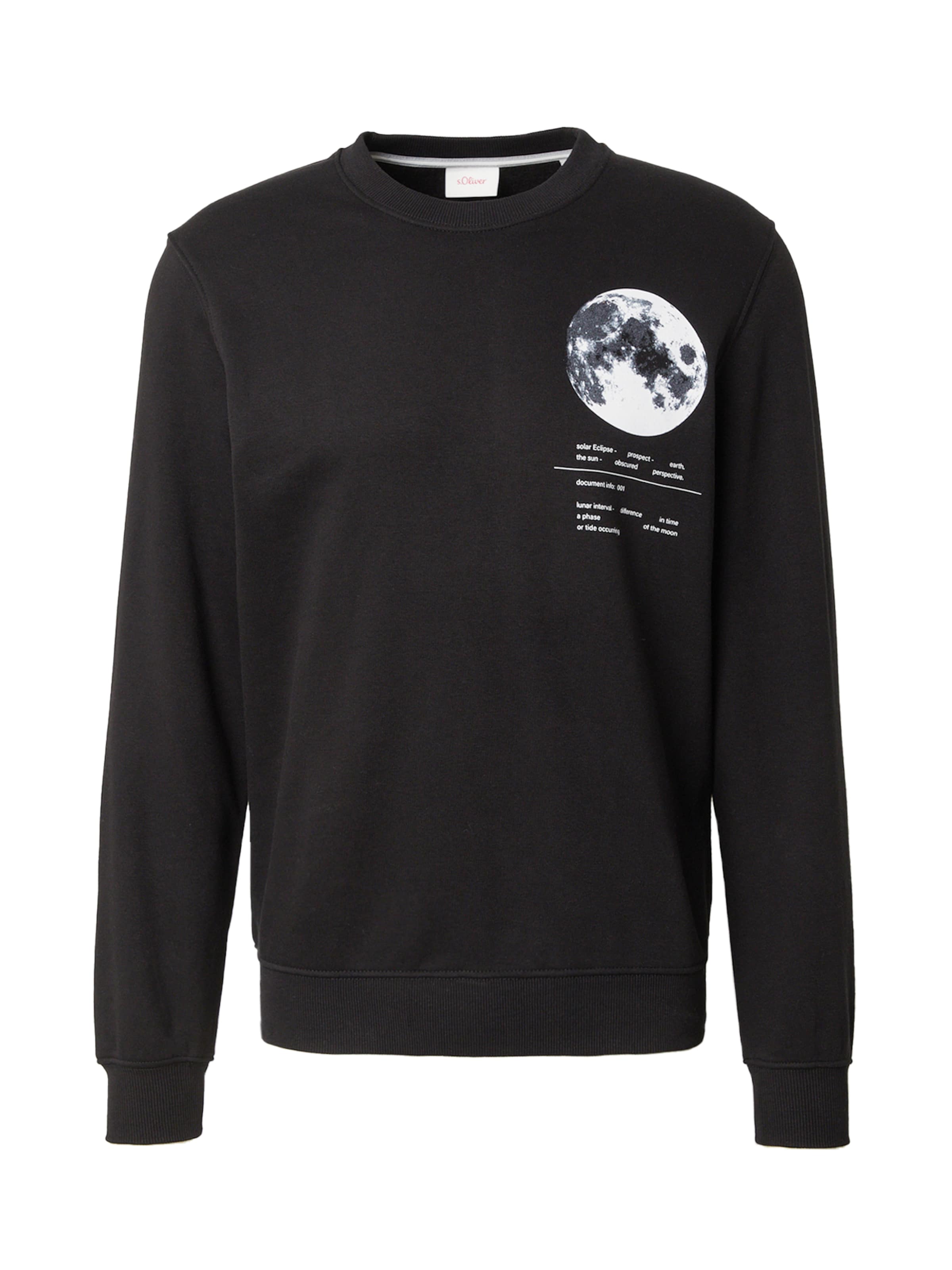 s.Oliver Sweatshirt in Zwart: voorkant