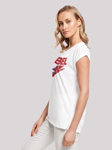 T-shirt 'David Bowie Distressed Rebel' F4NT4STIC en blanc